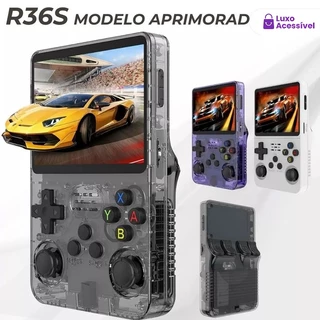 Console R36S portátil tela IPS 3.5 polegadas com 64g Linux + de 15000 jogos vídeo game a pronta entrega