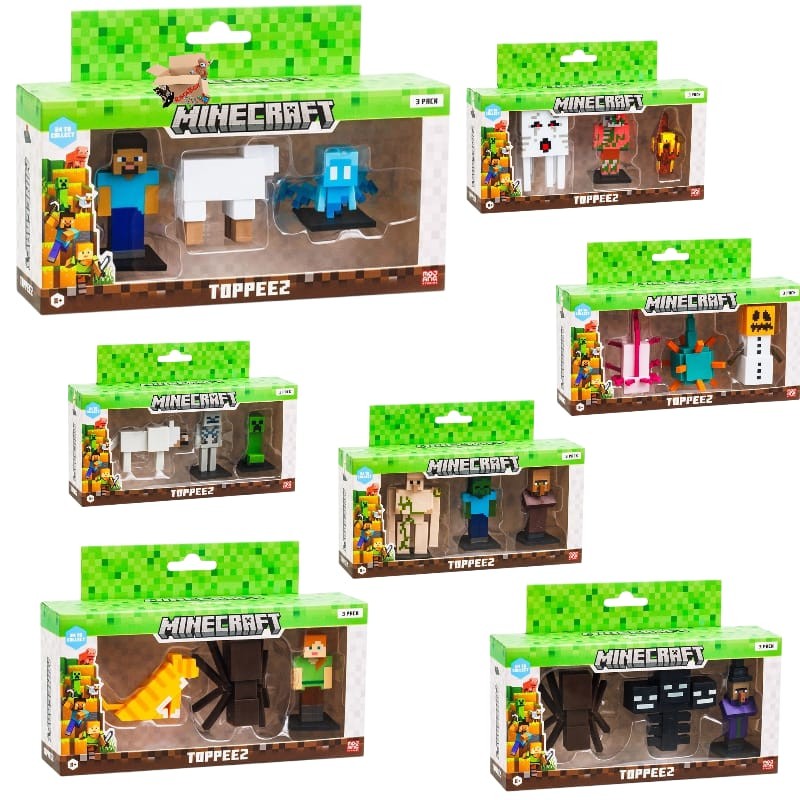 Kit Pack Brinquedo 3 Bonecos de Ação Minecraft 3d Colecionáveis ...
