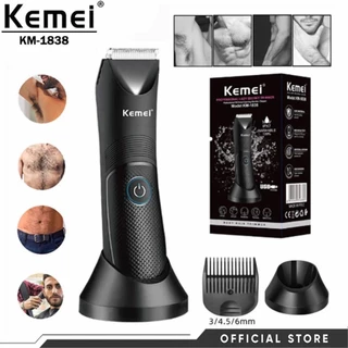 Kemei KM-1838 Aparador de Cabelo Seco para Área da Virilha Pubic e Armpit À Prova D'Água Recarregável e Lavável em Oferta na Shopee