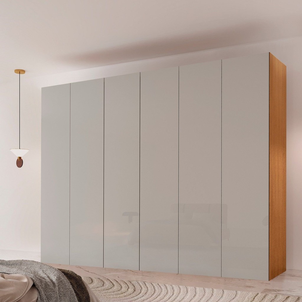 Guarda-Roupa Casal 100% Mdf 6 Portas e 6 Gavetas Vision Naturalle/Off White