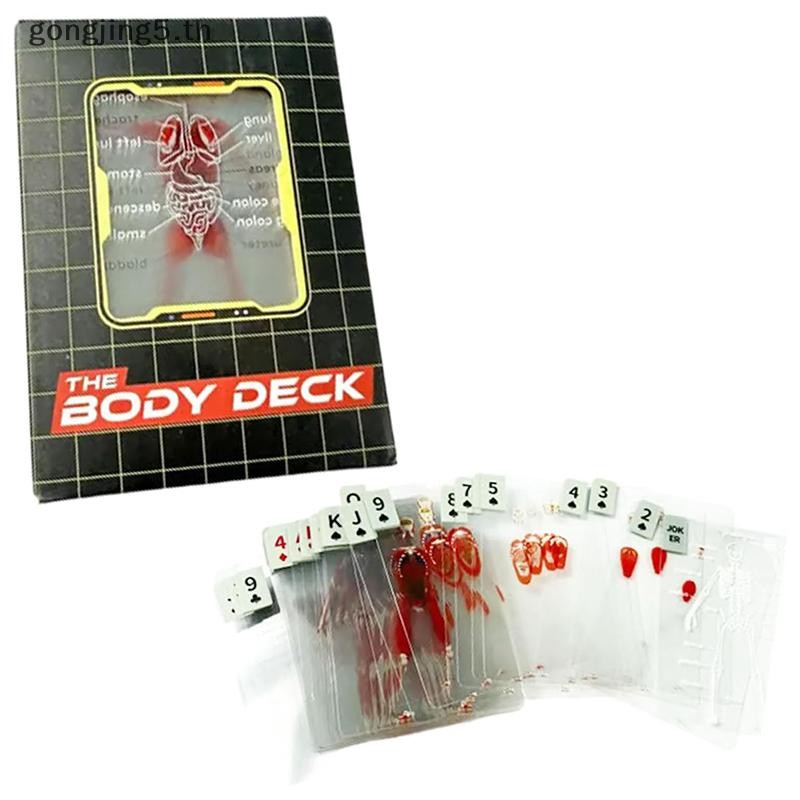 Naipes The Body Deck – 54 Cartas Transparentes Con Esqueleto Humano 3D, Ideal Para Halloween O Aprendizaje
