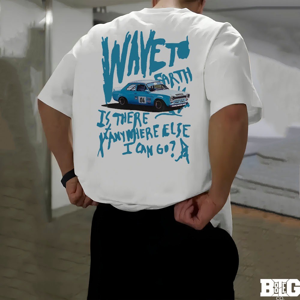 Camiseta Basica Earth Cat World wave to earth car Flaws And All