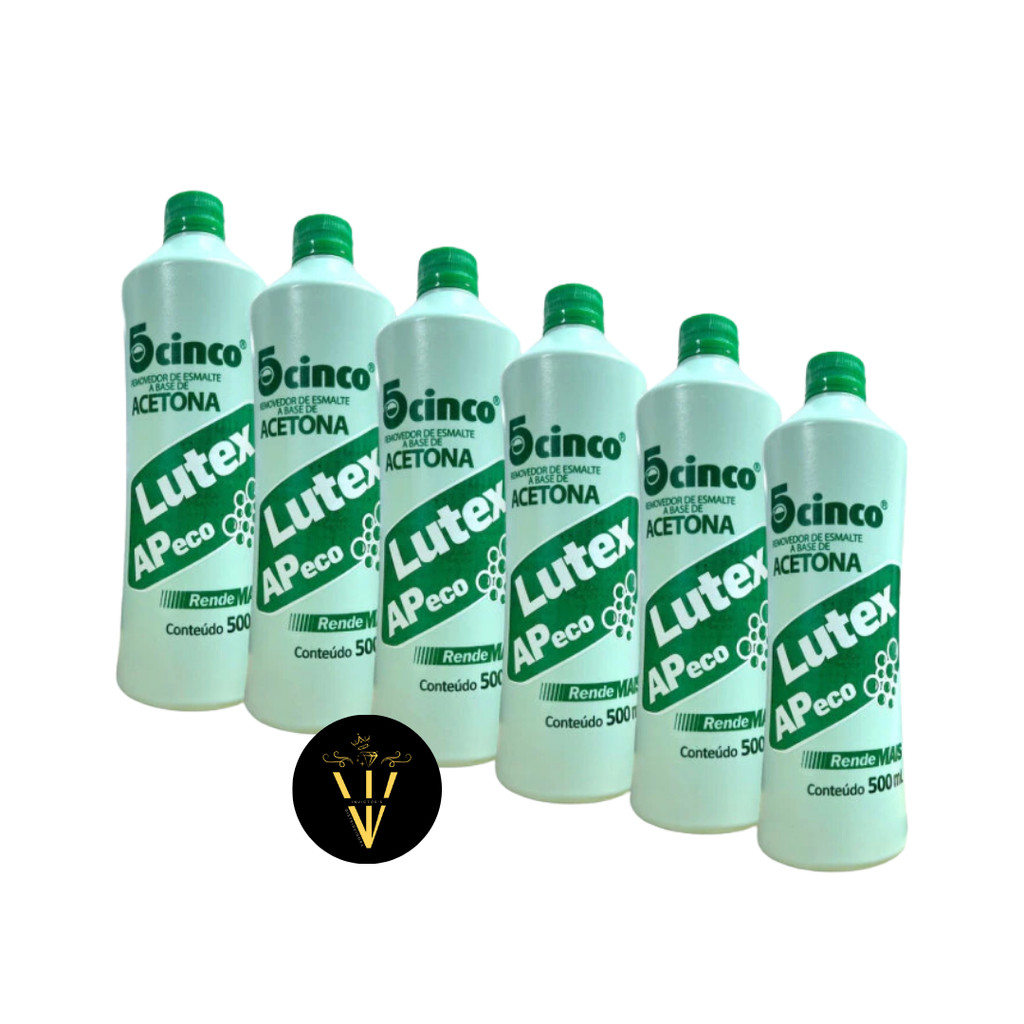 Kit c/ 6 Acetona Removedor de Esmalte Lutex 500ml | Shopee Brasil