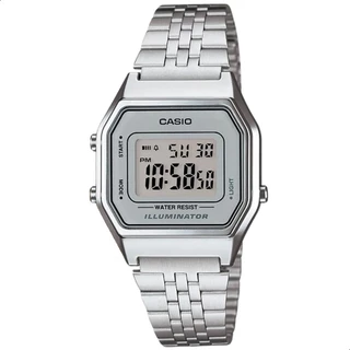 Relógio de Pulso Casio Feminino Prata Vintage Digita Original Presente Moda Gift l LA680WA-7DF
