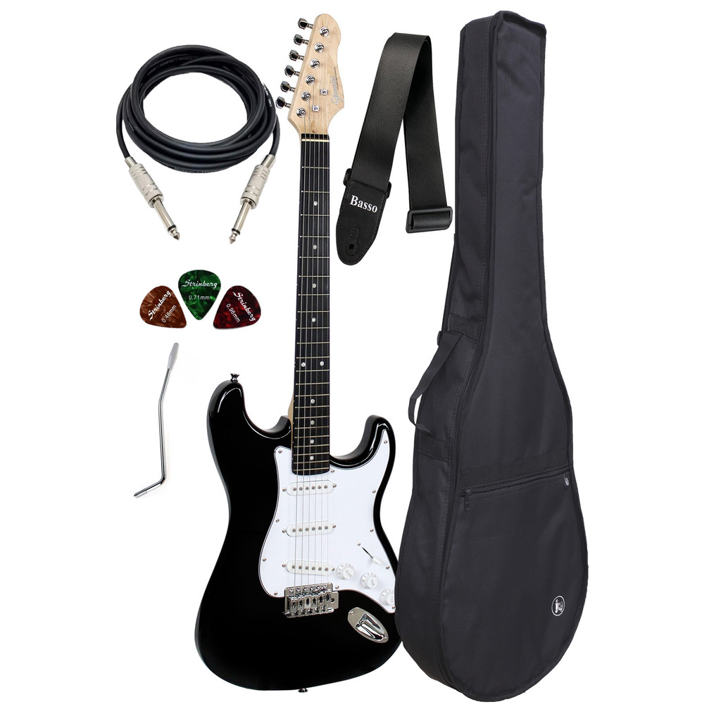 Guitarra Giannini G-100 Bk/wh Strato 3 Single Kit Capa Cabo