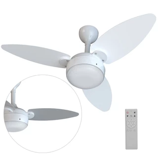 Ventilador de teto 3 pás Inverter dupla face branco/cinza com controle remoto Elluz Ventisol