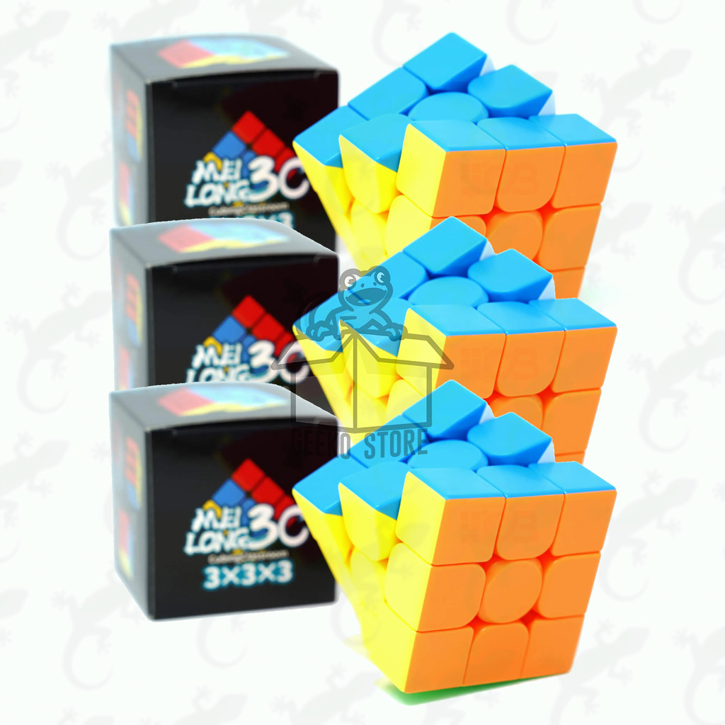 Kit 3 Cubo Mágico 3x3x3 Moyu Meilong Stickerless - Original