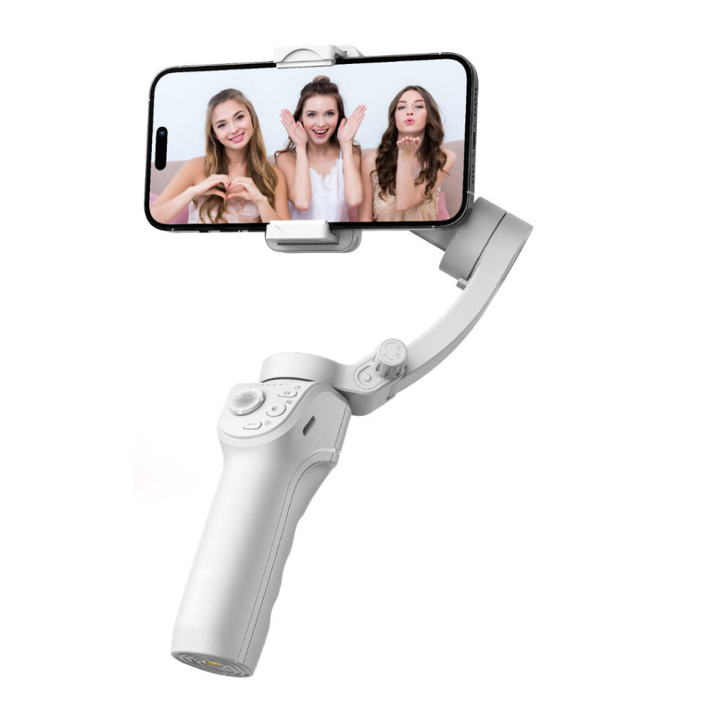 Estabilizador de Celular Portátil – Gimbal com Rastreamento Facial IA e Tripé Dobrável, Profissional para Vídeos e Fotos