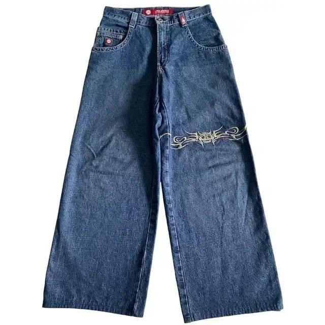パンツ JNCO Denim Pants Harajuku Hip Hop Retro Crânio Gráfico Bordado JNCO Jeans Novo