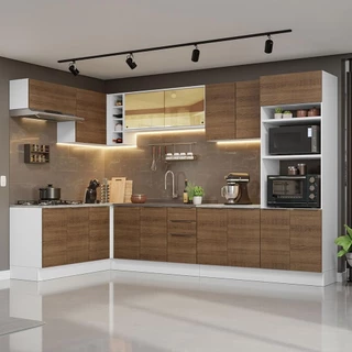 Armário de Cozinha Completa de Canto 499cm Stella Madesa 03 em Oferta na Shopee