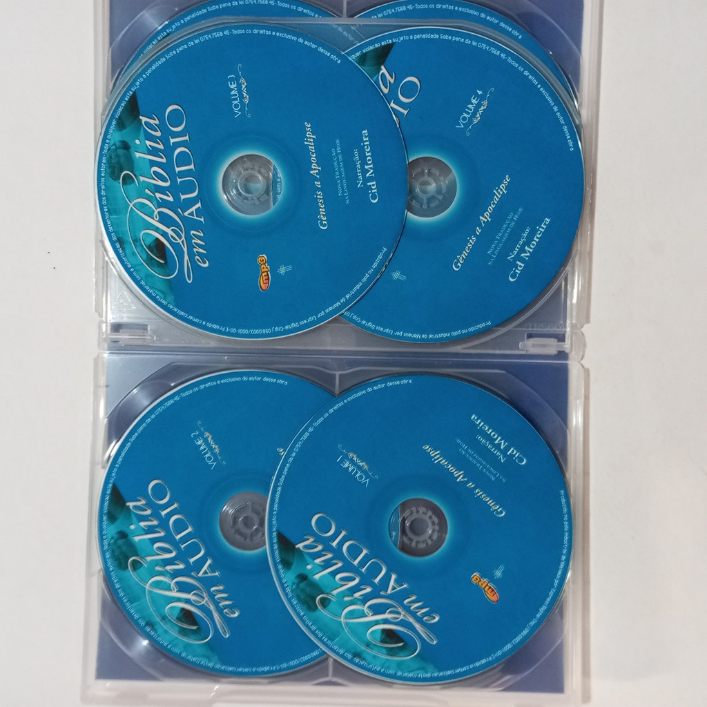 Cd Bíblia Em Áudio Mp3 Antigo Novo Testamento Voz Cid Moreira