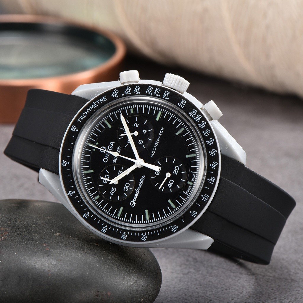 Relógio Lunar Profissional Série Omega Speedmaster Moda Masculina Esportivo Moderno