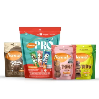 Kit Pouch Barras De Proteina Sortidas Shopee + Mini Bombons + Bolinha De Brigadeiro Flormel