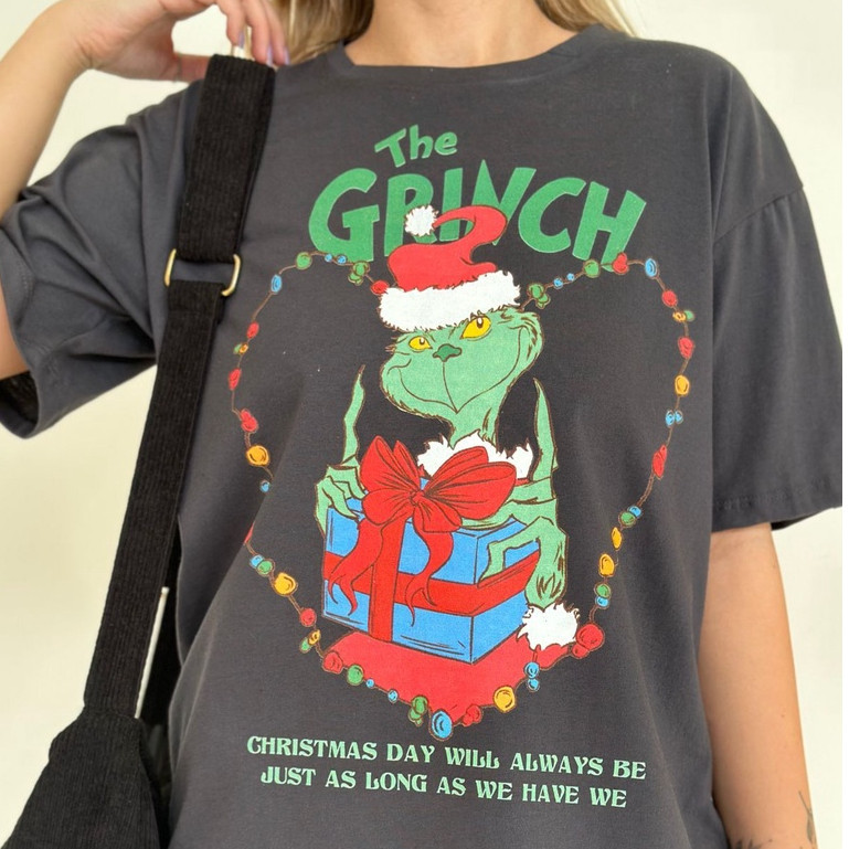 Camiseta Grinch Natal T-shirt Fim de Ano Algodão Estampada Lançamento ...