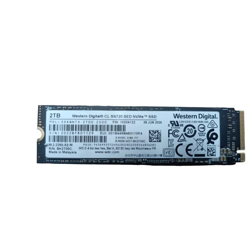 SSD 2 Tera, Wd Black Sn720 Nvme M.2 2280 - SKU 25599 | Shopee Brasil