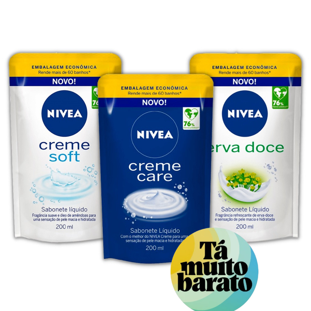 Monte Seu KIT Sabonete Líquido Nivea 200ml Refil.
