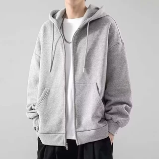 2025 Novo Moletom Com Capuz Estilo Hong Kong Solto E Simples Suéter Cardigã Masculino Feminino Mesmo Moderno , Inteligen