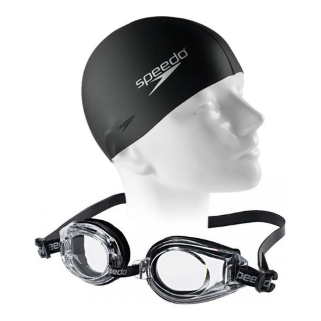 Kit Óculos De Natação + Touca De Silicone Speedo Adulto