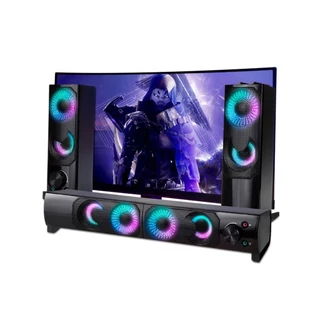 Caixa De Som Subwoofer Soundbar Portátil LED Para Tv Smart Computador Notebook Pc Gamer Celular Usb