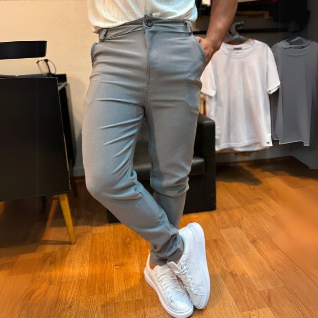 Calça Social Barra Da CalÃ§a Dobrada Com Tenis Moda Masculina CalÃ
