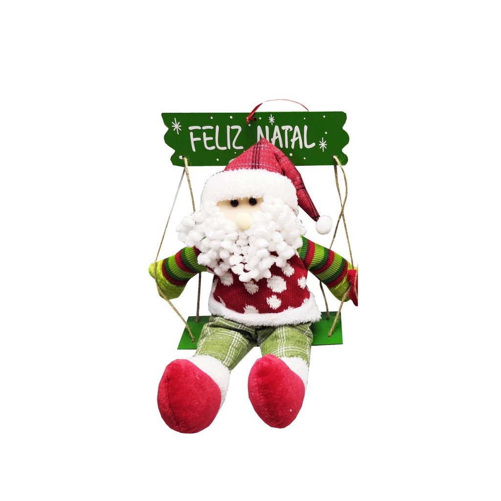 Enfeite Placa De Porta Papai Noel Sentado Balan O Natal Cm Shopee