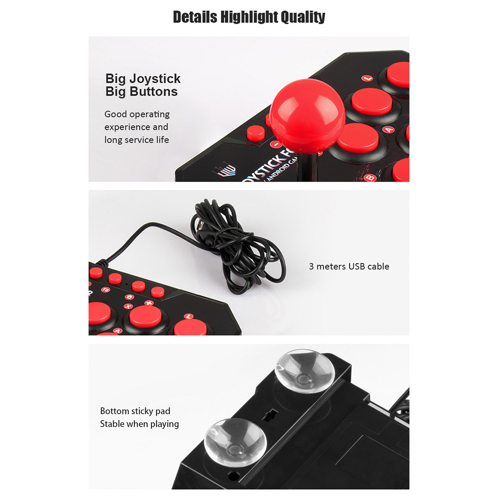 Joystick De Jogo Com Fio USB 4 Em 1 Retro Arcade Station TURBO Games ...