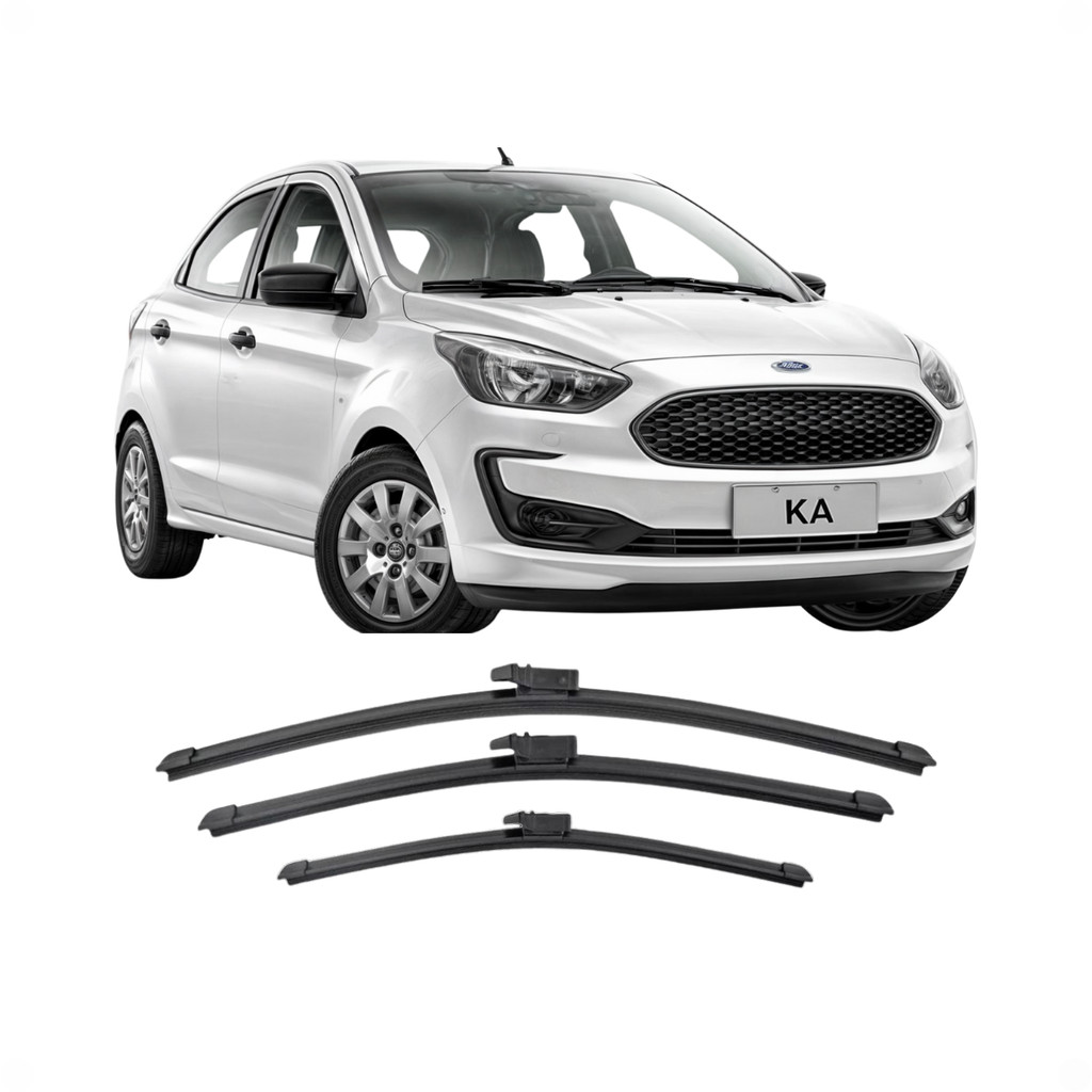 Kit 3 Palhetas Ford Ka 2014 2015 2016 2017 2018 2019 2020 2021 Limpador ...