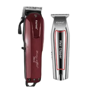 Kit Barbeiro Maquina Cortar Cabelo Barba / Kit barbearia profissional kemei 2600 + kemei 032