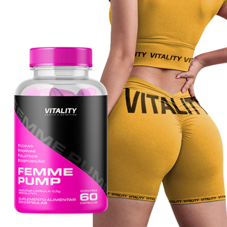 Testo Feminino Pump 60 cápsulas Glúteos Pernas Curvas Fitness