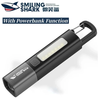 Tubarão Sorriso Super Brilhante Mini Lanterna Recarregável Camping Tocha LED À Prova D