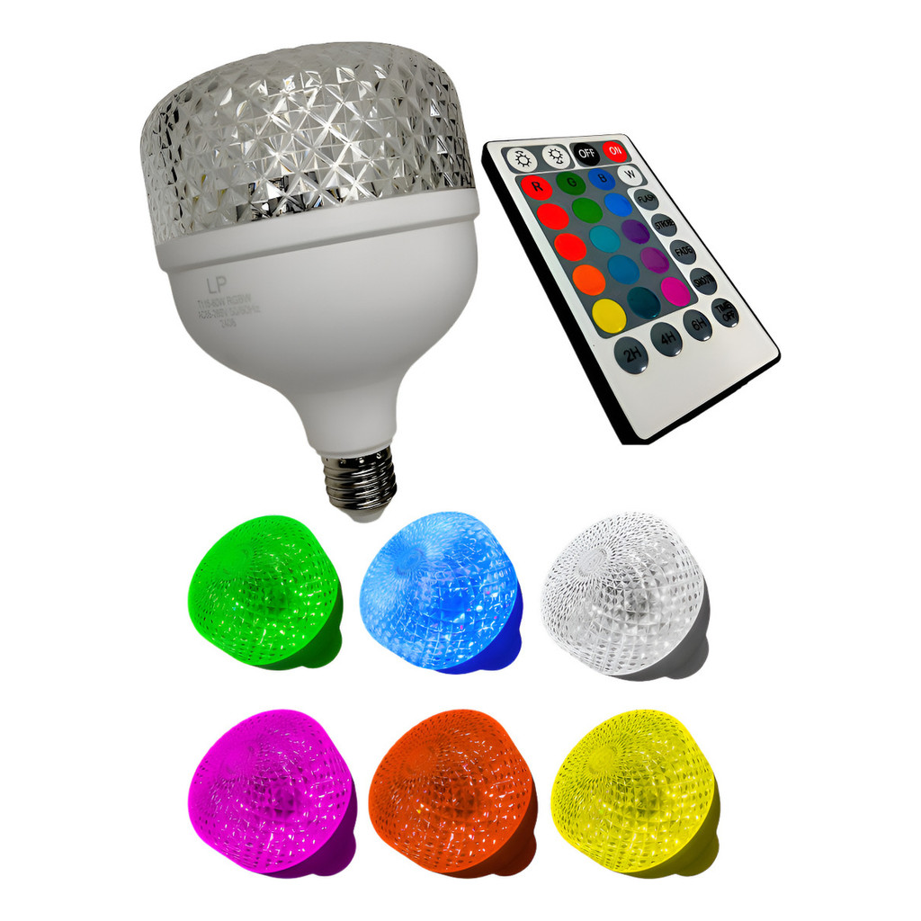 Lâmpada Bulbo Cristal Led Colorido Cromoterapia 40w Bivolt | Shopee Brasil