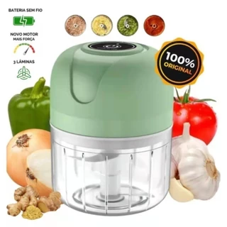 Mini Processador Elétrico de Alimentos Portátil com 3 lâminas de aço inox USB 250ml MARISA em Oferta na Shopee