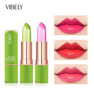 VIBELY Batom de Geléia Sensível à Temperatura que Muda de Cor com Aloe Vera Cuidado Labial Duradouro Não Gruda no Copo P em Oferta na Shopee