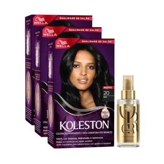 KIT TRIO Koleston Colr Preto 20 55g + Óleo