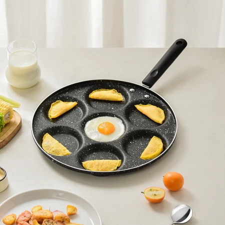 Frigideira Multifuncional Antiaderente Com 4 7 Furos Ovos Fritos Hambúrguer Omelete