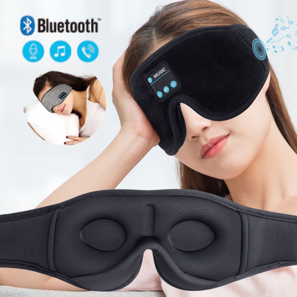 Tapa Olho Máscara Dormir Fone De Ouvido Bluetooth Confortável