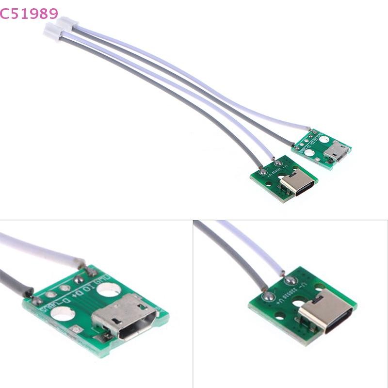 [kaan] Adaptador Micro USB Tipo-C Para DIP Conector Fêmea B Conversor ...