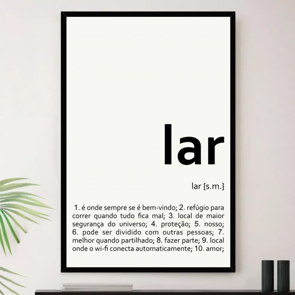 Quadro Lar Minimalista Moderno Decorativo A4 23x33cm