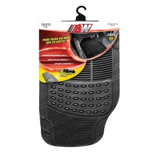 Tapete Automotivo PVC Premium Preto 4pçs