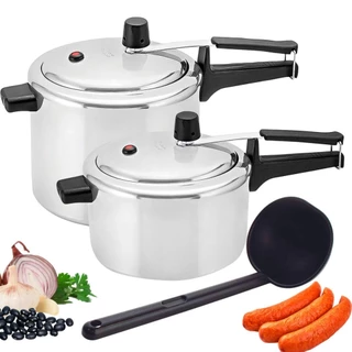 Jogo de Panelas de Pressão Panelux Classic 3 e 4,5 Litros em Alumínio Polido e Concha em Nylon em Oferta na Shopee