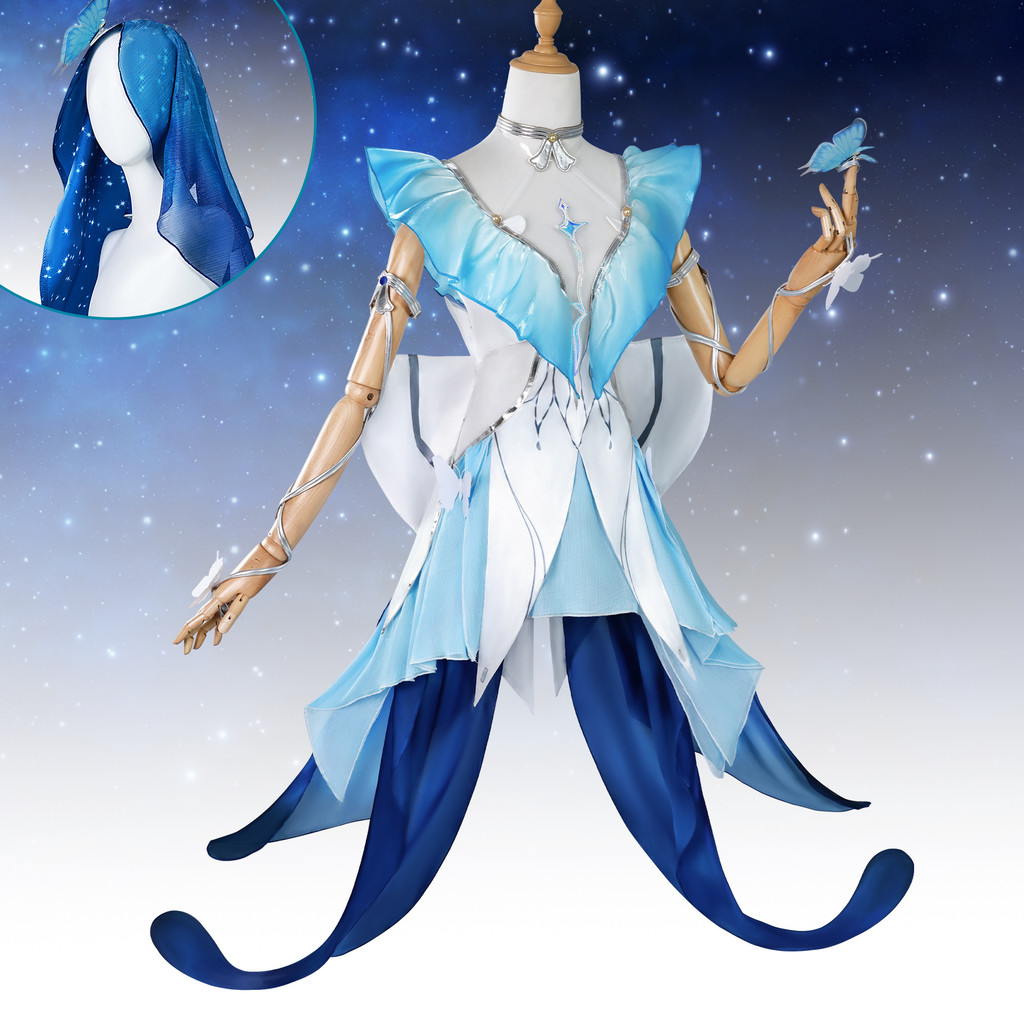 Wuthering Waves The Shorekeeper Women Blue Dress Carnival Halloween Cosplay Costume