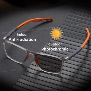 Fotocromático Quadrado Anti Radiação Óculos Feminino Masculino Luz Azul Sombra Esportes TR90