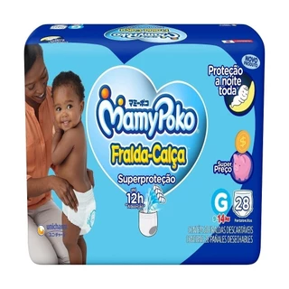 Fralda Descartável MamyPoko Calça Super Proteção Jumbo Tamanho G - 4 Pacotes com 28 Fraldas - Total 112 Tiras em Oferta na Shopee