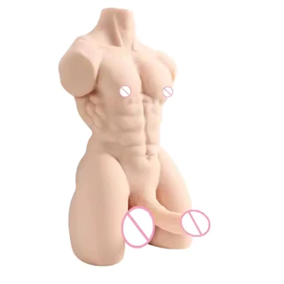 Boneco Sexual Masculina Flexível com Vibrador Dildo Grosso