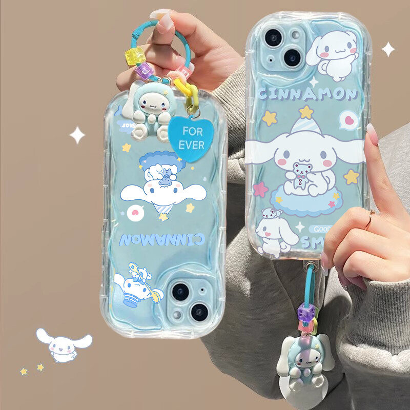 Bonito Hello Kitty Cinnamoroll Kuromi Corrente Caso De Telefone Para Xiaomi 14C 13C 12C 9C Redmi Nota 13 Pro 12 11 10 Pl