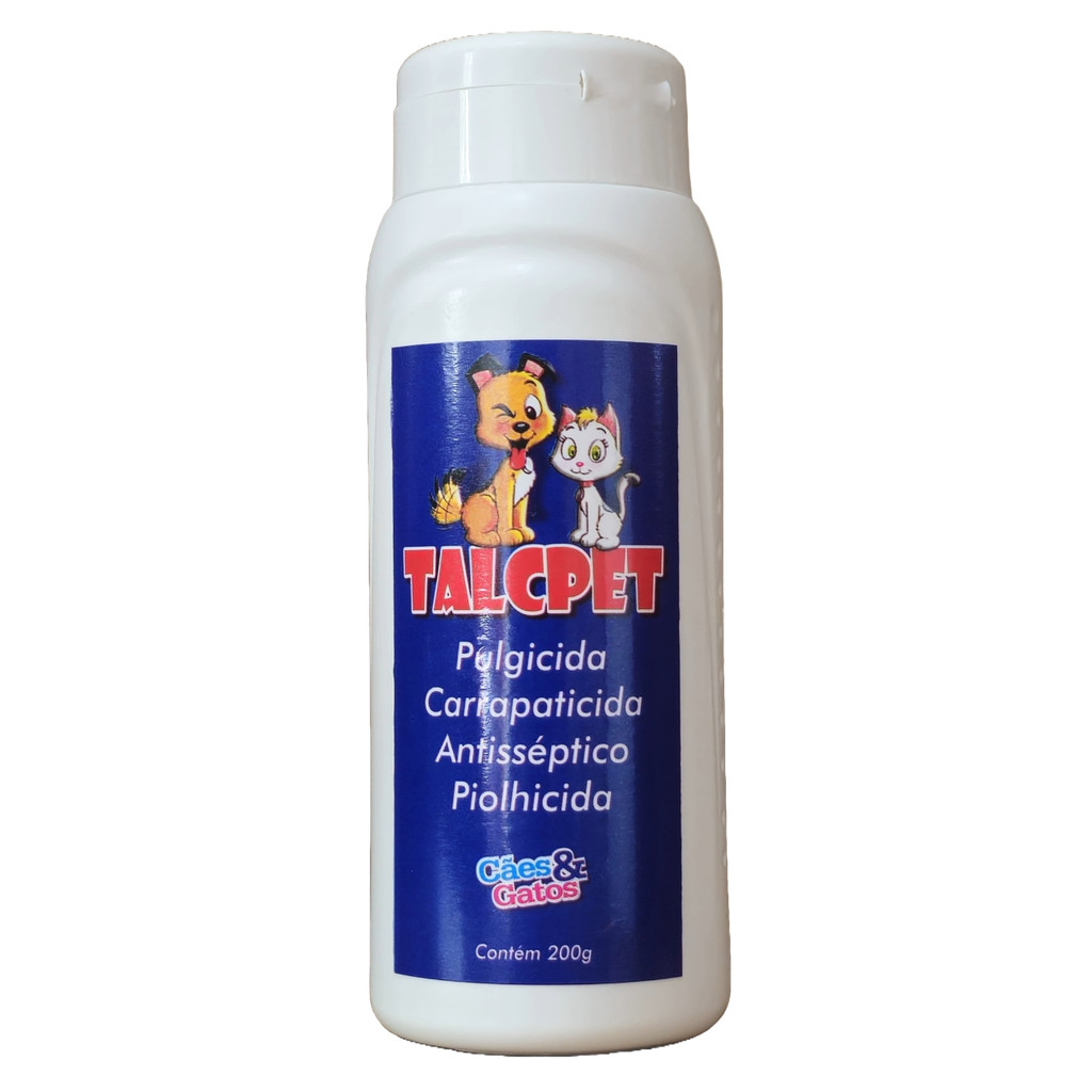 Talco Antipulgas TalcPet 200g Pulgas Carrapato Piolho para Cachorro e ...