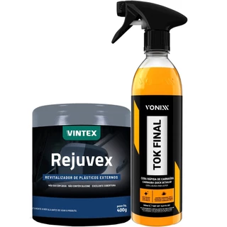 Revitalizador Plásticos Rejuvex Vonixx + Cera de Manutenção Tok Final Vonixx