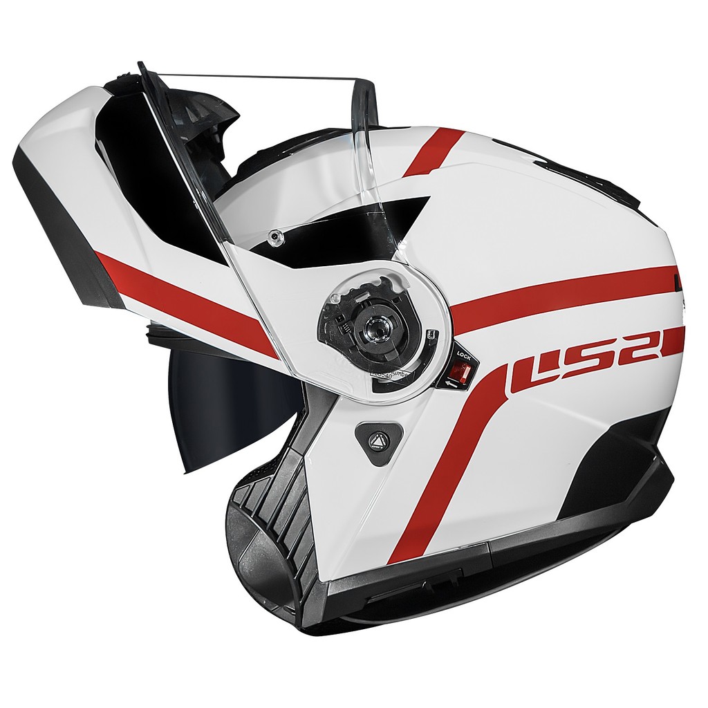 Capacete Ls2 Strobe 2 FF908 Autox Branco Robocop Articulado | Shopee Brasil