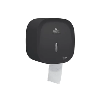 Dispenser Rolão 300m Preto Invoq Premisse com Logo Braslimpo em Oferta na Shopee