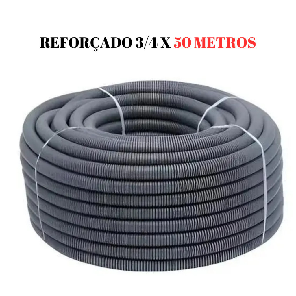 Eletroduto Corrugado Conduite Cinza Reforçado 3/4x50 Metros (25mm) Laje ...